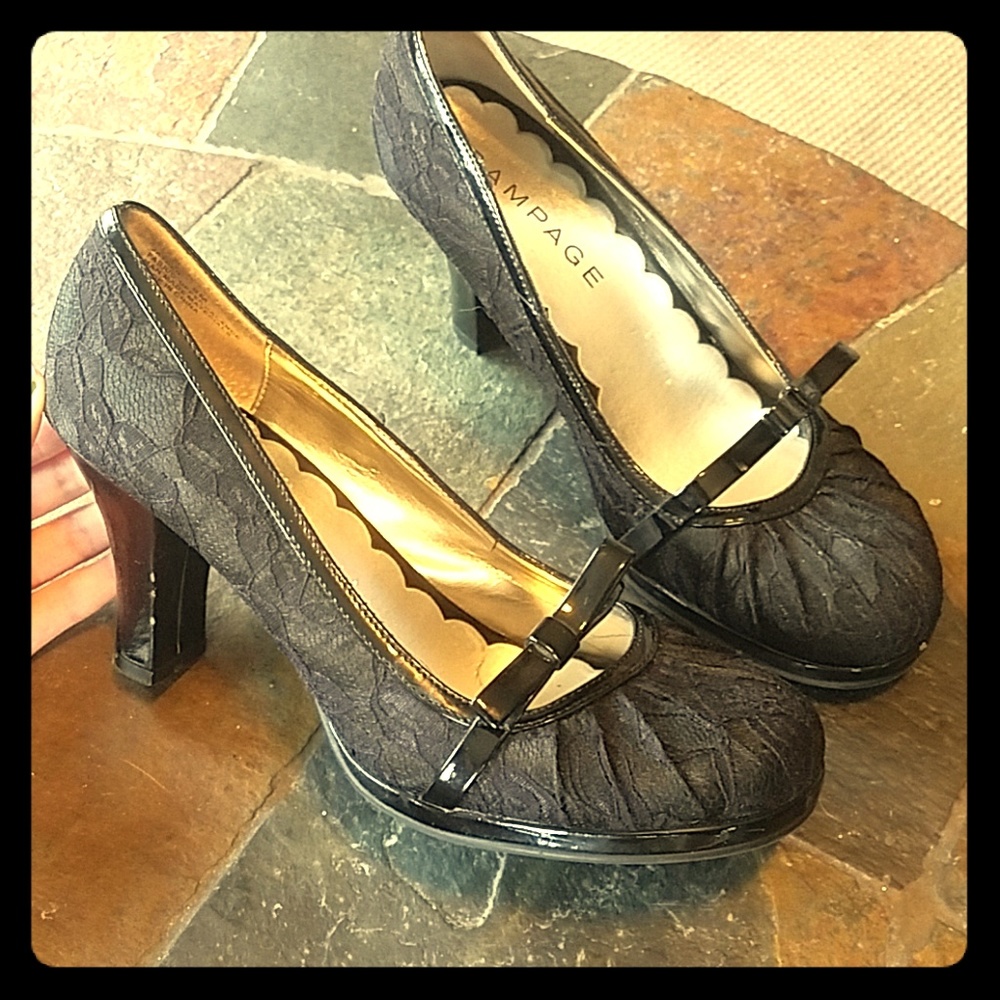 Black Heels with lace and bow